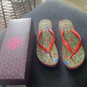 Tory Burch Cut - Out Wedge Flip Flop Sandal
